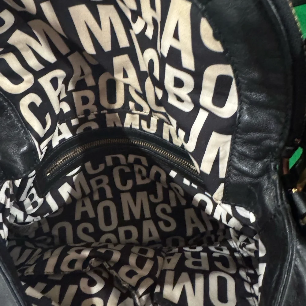 Marc Jacobs Black Shoulder Bag with Gold Bird Accents
